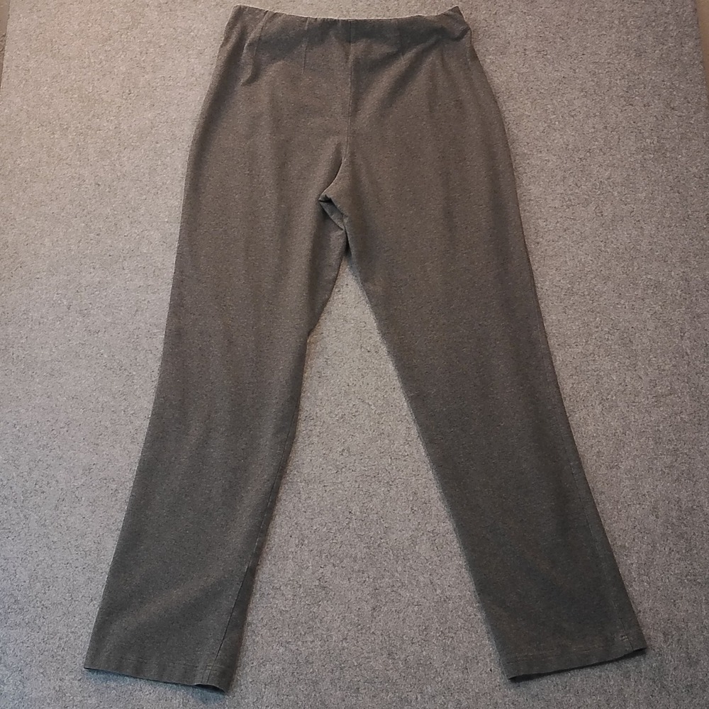 LL Bean Perfect Fit Pants Womens Medium Tall Gray Straight Leg Knit Leggings